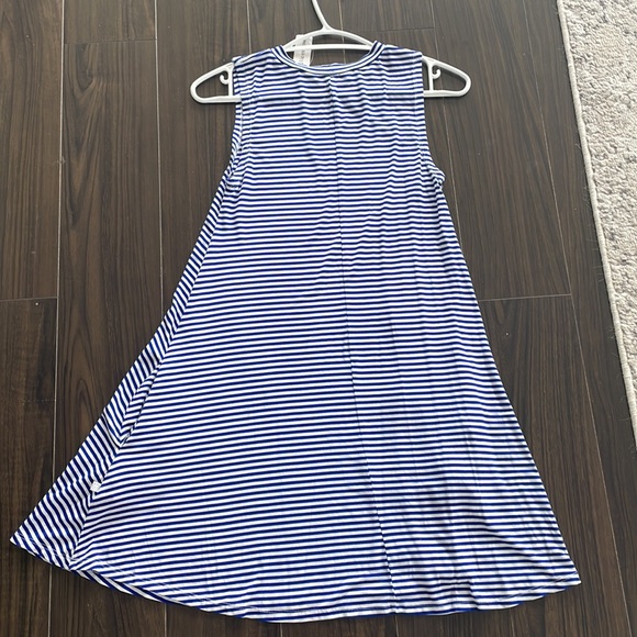 La Vie En Rose Striped Stretchy Flare Sleeveless Dress - Picture 6 of 7
